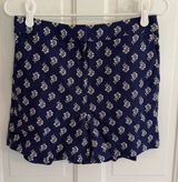 J.Crew Factory Linen Blend Floral Elastic Back Shorts Navy Size 4 Photo 0