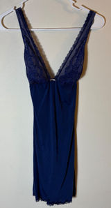 Victoria's Secret Navy‎ Blue Lace Trim Cami Slip Dress S/P Photo 0