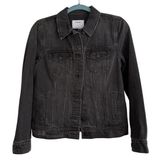 Old Navy Womens Small Washed Black Denim Trucker Jacket Jean Jacket S Photo 0