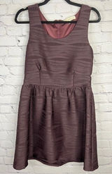 Juniors rewind dark‎ maroon textured fit and flare sleeveless dress large Photo 0