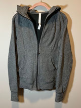 Lululemon Scuba Hoodie Full Zip Heathered Grey Fleece Sweatshirt Women's 8 Photo 0