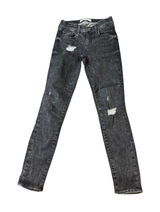 Gap 1969 Size 25 R True Skinny‎ Black Jeans Distressed Women 28" Inseam Low Rise Photo 0
