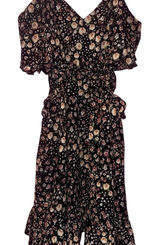 Privy Black Floral Peekaboo‎ Waist Dress with Adjustable Straps Photo 0