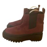 Nordstrom Rack Bellamy Faux Suede Chelsea Boots Wine Womens 8.5 Waterproof Photo 0