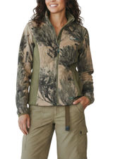 CABELA'S Colorblock Fleece Jacket Women M Green Full Zip Outdoor Camping Travel Photo 0