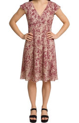 Vintage Studio Y Empire Waist Dress Y2K Short Sleeve V-Neck Tie Floral Pink XL Photo 0