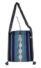 Vintage Lillo Woven Crossbody/Shoulder‎ Tote w/Tassels Blue Photo 0