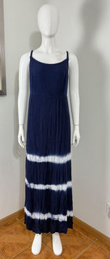 Torrid Navy Tie Dye Lace Up Back Maxi Dress Womens Plus Size 1 1X Boho Sundress Photo 0