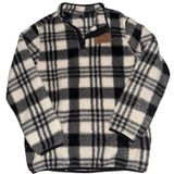 Home Free Plaid Fleece indiana Raised 1/4 Snap Pullover Shirt Pockets large IU Photo 0