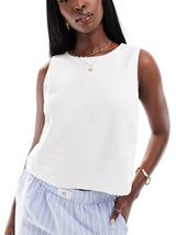 Abercrombie & Fitch Linen Shell Top White Medium Photo 0