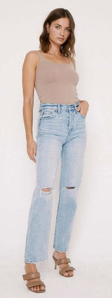 Pistola Size 26 Cassie Straight‎ Jeans Distressed Knee Holes High Rise Women’s Photo 0