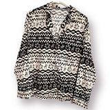 Victorias Secret Pink Womens Pajama Top Medium Black White Peace Sign Motif NWOT Photo 0