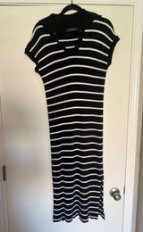 Black and white striped midi dress Photo 0