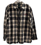Lauren Ralph Lauren Women’s M Black and White Plaid Flannel Full Zip Jacket Photo 0