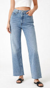 J. Crew Wide Leg Crop Jean Raw Hem Womens 27 Blue Style BX560 Photo 0