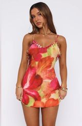 NWT White Fox Boutique Roman Mini Dress Tropical Bloom Photo 0