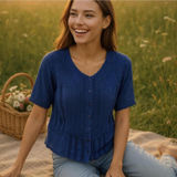 Women's Blue and Navy Blous Size undefined Photo 0