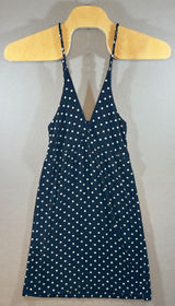 619 | EdiNoa Italy Womens Black White Polka Dot Empire‎ Waist Mini Dress Large Photo 0