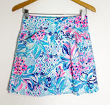 Lilly Pulitzer Luxletic Skort XS Blue Pink Floral Activewear Tennis Golf Photo 0