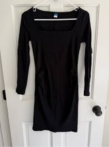 Old Navy Maternity Ribbed Black Bodycon Midi Dress Small Photo 0