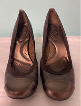 Dexflex Comfort‎ Shoes Women's Bronze Print 3.5 High Heel Pump Size 8 S-293 Photo 0