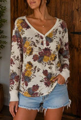 Time and Tru Women’s Size Large 12-14 Thermal Henley Top Long Sleeve White‎ Photo 0