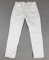 7 For All Mankind Jeans‎ Womens 31 White High Waist Ankle Skinny Denim 5-Pocket Photo 0