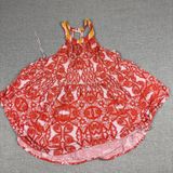 Free People Tank Tunic Womens M Red Paisley Halter Keyhole Lightweight Photo 0