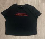 Black Tee with Red Statement Text Size L Photo 0