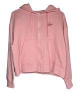 Puma Pink Script Logo Zip Up‎ Hoodie Sweatshirt Women's Medium Photo 0