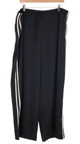 Old Navy Wide Leg Pants Womens XL High-Rise Side Stripe Black Sporty NEW Photo 0