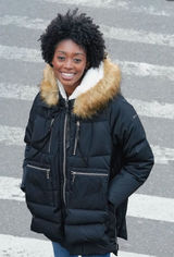 Orolay Black Bubble Puffer Duck Down Jacket Coat w/Faux Fur Hood Sz XL NWT Photo 0