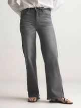 Quince Bella Stretch Relaxed Straight Jeans Sz 26 Stonewashed Grey NWT High Rise Photo 0