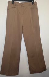 Trina Turk Sunset Wide Leg Pants Tan Khaki Nylon Cotton Stretch 231318 Size 6 Photo 0