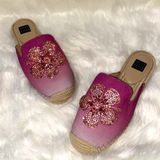 White House | Black Market JEWELE CANVAS‎ OMBRÉ ESPADRILLE SLIDES 7 A20 Photo 0