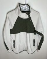 Abercrombie & Fitch Wm LG White Sherpa Green Colorblock Half Button Jacket Photo 0