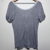 Lululemon Women Top‎ 8 Grey Short Sleeve V-Neck Scoop Neck Tee Casual Photo 0
