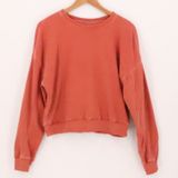 Madewell French Terry Sweatshirt Womens Size M Coral Orange Pullover Relaxed Photo 0