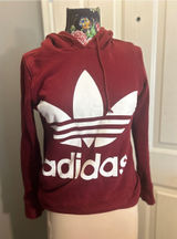 Adidas Originals Women’s Trefoil Hoodie Burgundy Maroon XS Extra Small Photo 0