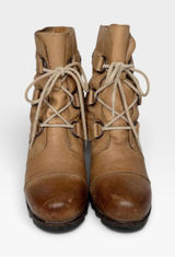 Sorel Joan of Arctic Wedge Distressed Light Brown Leather Ankle Boots SZ 6.5 Photo 0
