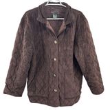 brown faux suede quilted barn jacket Lauren Ralph Lauren equestrian buttons XL Photo 0
