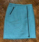 J Crew The Pencil business casual size 4 blue wool blend skirt Photo 0