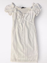 Anna Grace White Puff Sleeve Mini‎ Dress Size S Photo 0