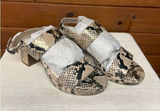 Anne Klein faux leather snakeskin block heel sandals Sz 7.5 NIB Photo 0