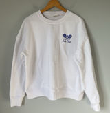 Wilo The Label 'Melbourne Tennis Club' Crewneck Sweatshirt White Blue Size Med. Photo 0