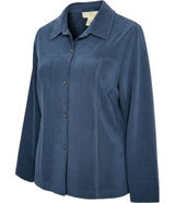 Vintage Norton‎ McNaughton Shirt Jacket Women 8 Blue Faux Suede Button Down Photo 0