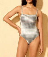 Shade & Shore Womens Striped Textured One Piece Swimsuit XS NWT Beach Vacation Photo 0