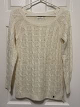 *Abercrombie Cream Open Knit Wool Blend Lightweight Long Sleeve Sweater Photo 0