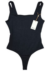 Quince Black Square Neck Thong‎ Bodysuit Sleeveless Tank Top New NWT Photo 0