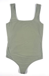Abercrombie & Fitch Womens Medium Sage Green Buttery Soft Square‎ Neck Bodysuit Photo 0
